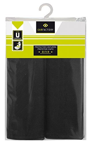 Carfactory - Almohadillas protectoras para cinturón de seguridad, modelo ASTER, color Negro, 2 unidades Carfactory - Almohadillas protectoras para cinturón de seguridad, modelo ASTER, color Negro, 2 unidades
