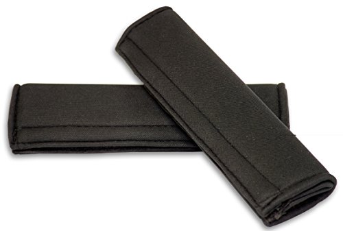 Carfactory - Almohadillas protectoras para cinturón de seguridad, modelo ASTER, color Negro, 2 unidades