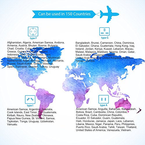 Cargador de Viaje Universal Enchufe Adaptador Internacional con Dos Puertos USB para US EU UK AU acerca de 150 Países y Seguridad de Fusibles para Tableta PC,Smartphones Cámaras-Milool(Blanco Cargador de Viaje Universal Enchufe Adaptador Internacional con Dos Puertos USB para US EU UK AU acerca de 150 Países y Seguridad de Fusibles para Tableta PC,Smartphones Cámaras-Milool(Blanco