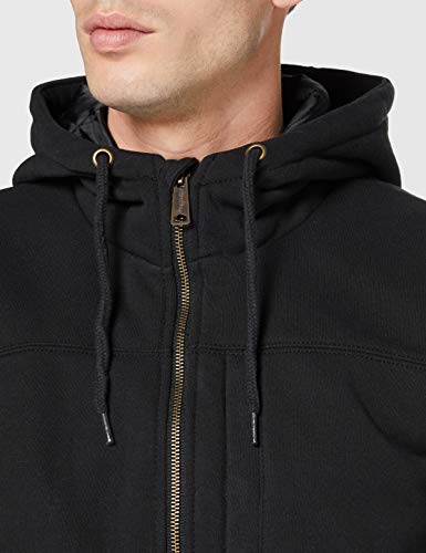 Carhartt Rockland Quilt-Lined Full-Zip Hooded Sweatshirt suéter, Black, L para Hombre