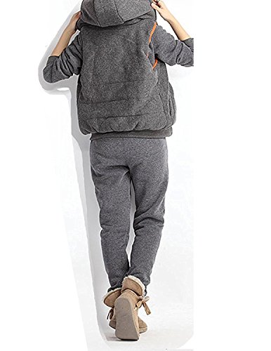 CARINACOCO Mujer 3pcs Chándal Encapuchada Casual Conjuntos Deportivos Otoño Invierno Sudadera con capucha Sweatshirt + Hoodie Chaqueta Chaleco + Pantalones Gris XL CARINACOCO Mujer 3pcs Chándal Encapuchada Casual Conjuntos Deportivos Otoño Invierno Sudadera con capucha Sweatshirt + Hoodie Chaqueta Chaleco + Pantalones Gris XL