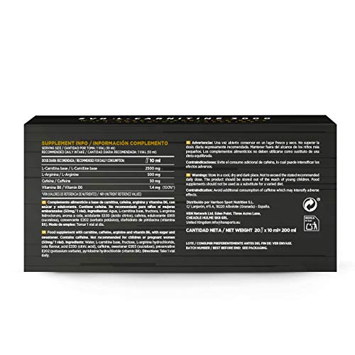 Carnitina Líquida de HSN Evo L Carnitine 3000 | Suplemento para Perder Peso | Fat burner con Arginina + Cafeína | Vegetariano, Sin Gluten, Sin Lactosa, Sabor Cola, 20 Viales de 10ml Carnitina Líquida de HSN Evo L Carnitine 3000 | Suplemento para Perder Peso | Fat burner con Arginina + Cafeína | Vegetariano, Sin Gluten, Sin Lactosa, Sabor Cola, 20 Viales de 10ml