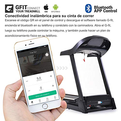 Caroma Cinta de Correr Electrica Plegable para Casa, Cinta para Andar con 12 programas 14 km/h,Control de Aplicaciones Bocina Bluetooth,Cintas de Correr con Manual Inclinacion para Ejercicio en Casa