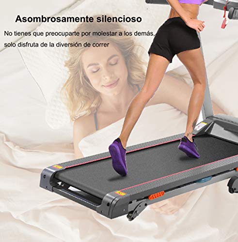 Caroma Cinta de Correr Electrica Plegable para Casa, Cinta para Andar con 12 programas 14 km/h,Control de Aplicaciones Bocina Bluetooth,Cintas de Correr con Manual Inclinacion para Ejercicio en Casa