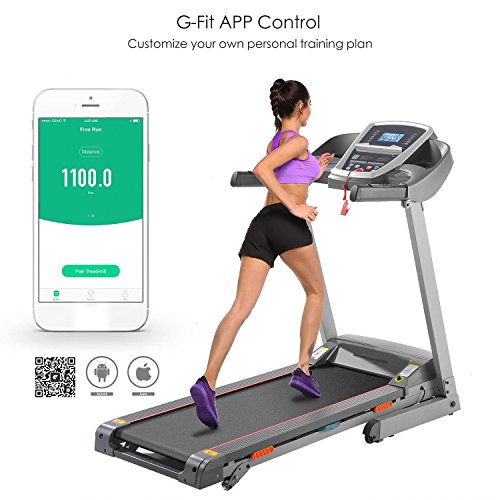 Caroma Cinta de Correr Electrica Plegable para Casa, Cinta para Andar con 12 programas 14 km/h,Control de Aplicaciones Bocina Bluetooth,Cintas de Correr con Manual Inclinacion para Ejercicio en Casa