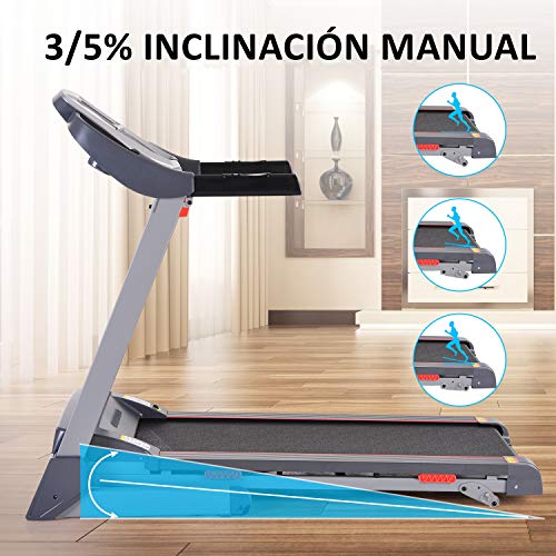 Caroma Cinta de Correr Plegable Portátil, Cinta de Correr para Hogar con Manual Inclinado 2200w, Velocidad hasta 14km/h, Máquina Fitness de 12 Programas & Pulsómetro, 150kg de Peso Máximo, MP3 BT App Caroma Cinta de Correr Plegable Portátil, Cinta de Correr para Hogar con Manual Inclinado 2200w, Velocidad hasta 14km/h, Máquina Fitness de 12 Programas & Pulsómetro, 150kg de Peso Máximo, MP3 BT App
