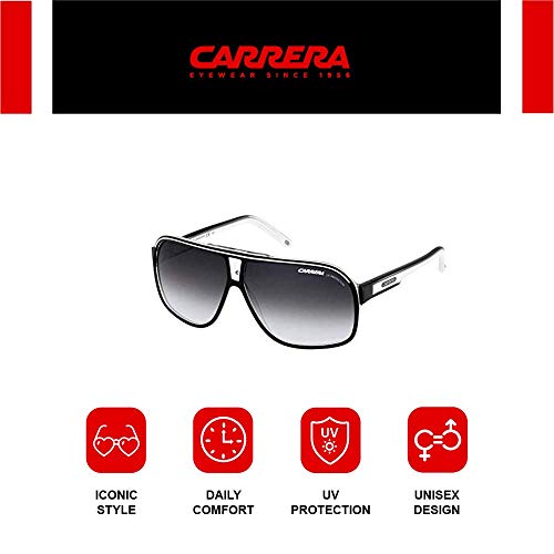 Carrera Grand Prix 2 9O T4M Gafas de sol, Negro (Black White/Grey Gradient), 64 Unisex Adulto