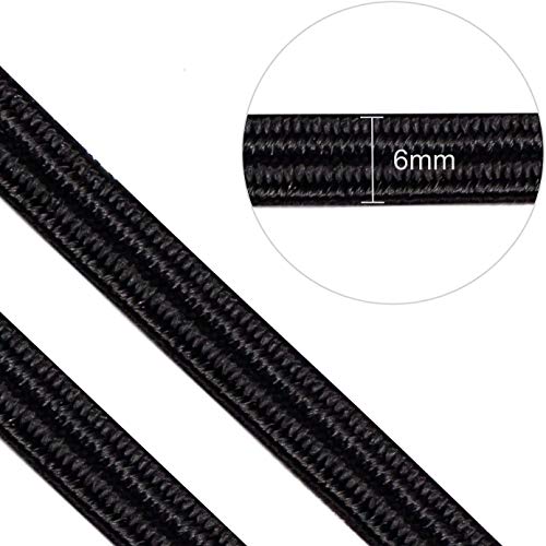 Carrete de cinta elástica para coser manualidades de 6 mm 1/4 pulgadas 50 metros trenzado cuerda cuerda para ropa cubierta acanalada DIY Ear Loop coser colcha Cuff