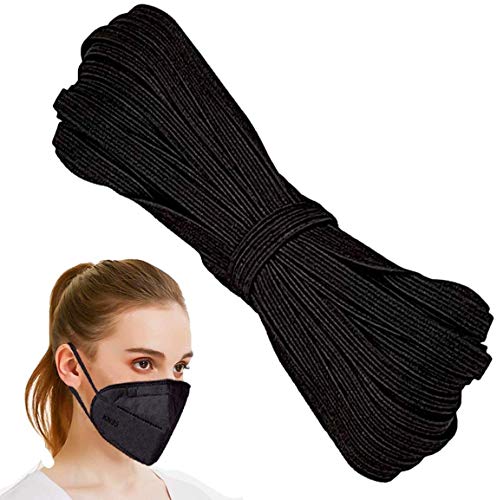 Carrete de cinta elástica para coser manualidades de 6 mm 1/4 pulgadas 50 metros trenzado cuerda cuerda para ropa cubierta acanalada DIY Ear Loop coser colcha Cuff Carrete de cinta elástica para coser manualidades de 6 mm 1/4 pulgadas 50 metros trenzado cuerda cuerda para ropa cubierta acanalada DIY Ear Loop coser colcha Cuff