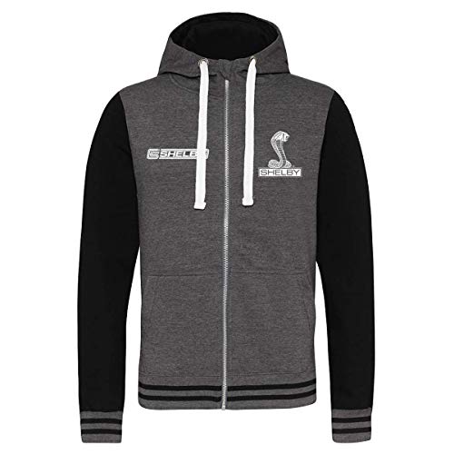 Carroll Shelby - Chaqueta con Capucha y Cremallera Oficial de la Varsity - Gris - Small Carroll Shelby - Chaqueta con Capucha y Cremallera Oficial de la Varsity - Gris - Small