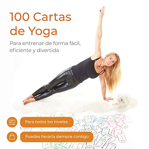 Cartas de Yoga/Pack de 100 Yoga Cards para Todos los Niveles: Principiantes y avanzados, Tarjetas con secuencias ilustradas de posturas para Hacer Yoga en casa Tanto Adultos como niños