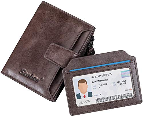 Carteras de Hombre, Senbos Piel Genuina de Vaca Monedero con RFID Bloqueo, 18 Ranuras para Tarjetas, 1 Bolsillo de Monedero con Cremallera, Caja de Regalo Carteras de Hombre, Senbos Piel Genuina de Vaca Monedero con RFID Bloqueo, 18 Ranuras para Tarjetas, 1 Bolsillo de Monedero con Cremallera, Caja de Regalo