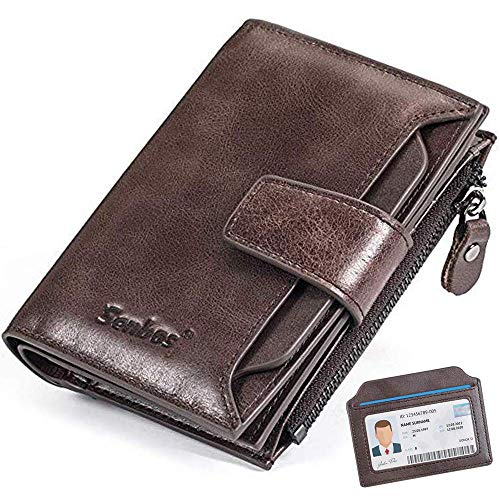 Carteras de Hombre, Senbos Piel Genuina de Vaca Monedero con RFID Bloqueo, 18 Ranuras para Tarjetas, 1 Bolsillo de Monedero con Cremallera, Caja de Regalo Carteras de Hombre, Senbos Piel Genuina de Vaca Monedero con RFID Bloqueo, 18 Ranuras para Tarjetas, 1 Bolsillo de Monedero con Cremallera, Caja de Regalo
