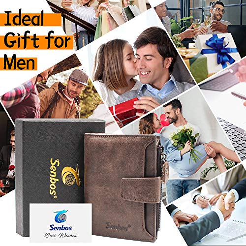 Carteras de Hombre, Senbos Piel Genuina de Vaca Monedero con RFID Bloqueo, 18 Ranuras para Tarjetas, 1 Bolsillo de Monedero con Cremallera, Caja de Regalo Carteras de Hombre, Senbos Piel Genuina de Vaca Monedero con RFID Bloqueo, 18 Ranuras para Tarjetas, 1 Bolsillo de Monedero con Cremallera, Caja de Regalo