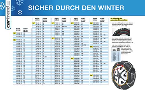 Cartrend 7848250 Set de cadenas de nieve juego de 2 "Safety" tamaño 50