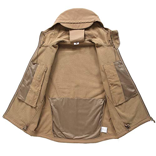 CARWORNIC - Chaqueta táctica para hombre, Softshell, resistente al agua, militar, forro polar, para invierno, para exterior, deporte, senderismo, caza