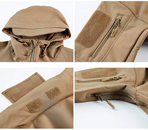 CARWORNIC - Chaqueta táctica para hombre, Softshell, resistente al agua, militar, forro polar, para invierno, para exterior, deporte, senderismo, caza