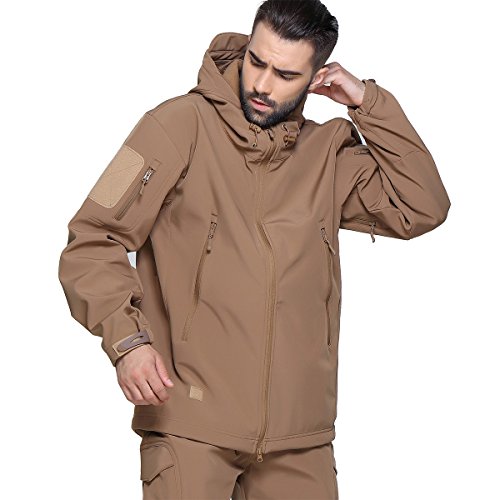 CARWORNIC - Chaqueta táctica para hombre, Softshell, resistente al agua, militar, forro polar, para invierno, para exterior, deporte, senderismo, caza