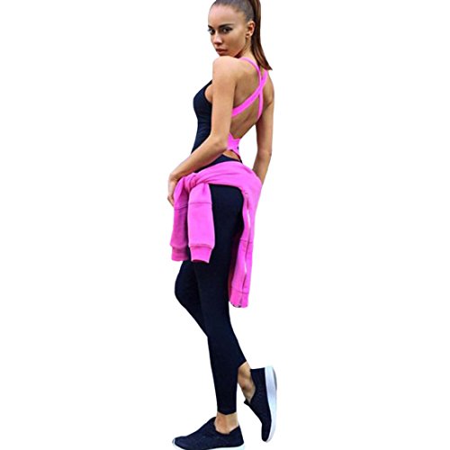 Casa Mujer Fitness Pantalones Mono Vendaje Pantalones de Chándal Sin Mangas Bodycon Backless Yoga Chándal Monos con Estilo Body