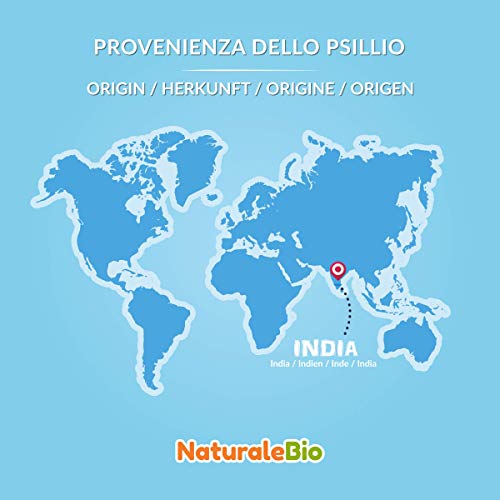 Cáscara de Psyllium Ecológico [99% Pureza] 400g. Psyllium Husk, Natural y Puro. 100% cutícula de semillas de Psilio Orgánico, producido en India. Rico en Fibra, para añadir al Agua, Bebidas y Zumos.