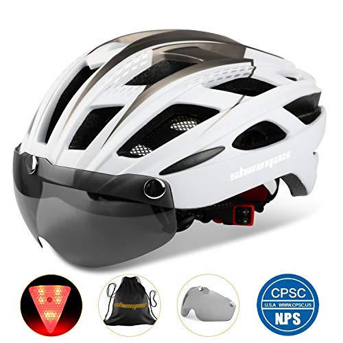 Casco bicicleta/Casco Bicic con luz,Certificado CE, casco bicicleta adulto con Visera Magnética Desmontable Gafas de Protección Super Light Casco Integral de Bicicleta Skateboarding Ski & Snowboard Casco bicicleta/Casco Bicic con luz,Certificado CE, casco bicicleta adulto con Visera Magnética Desmontable Gafas de Protección Super Light Casco Integral de Bicicleta Skateboarding Ski & Snowboard
