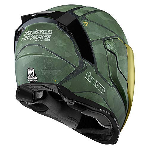 Casco con visera Airflite Battlescar 2 de Icon, color verde