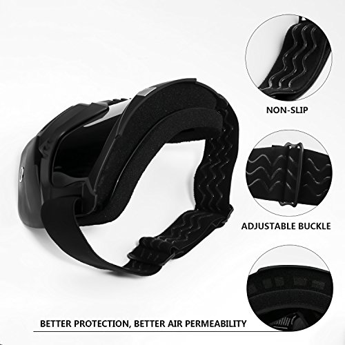 Casco de motocicleta con gafas extraíbles, lentes antivaho, filtro en la boca, correa antideslizante ajustable, estilo vintage, negro Casco de motocicleta con gafas extraíbles, lentes antivaho, filtro en la boca, correa antideslizante ajustable, estilo vintage, negro
