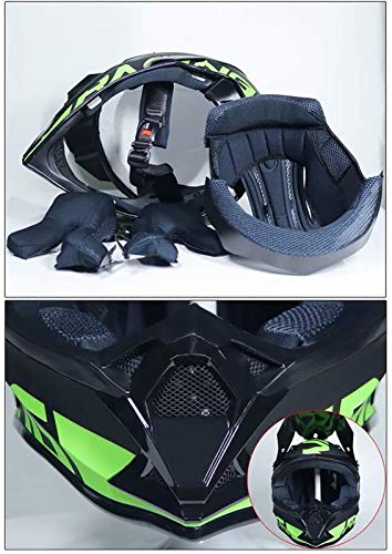 Casco De Motocross, Casco De Bicicleta Para Niños, Juego De Casco De Bicicleta, Certificación DOT, Estilo Fresco, Liberación Rápida, Forro Desmontable, Gafas Gratis, Red Bull C,XL=61-62CM