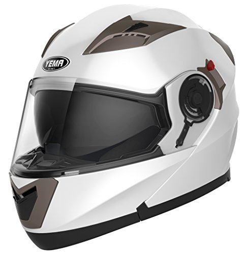 Casco Moto Modular ECE Homologado - YEMA YM-925 Casco de Moto Integral Scooter para Mujer Hombre Adultos con Doble Visera-Blanco-XL Casco Moto Modular ECE Homologado - YEMA YM-925 Casco de Moto Integral Scooter para Mujer Hombre Adultos con Doble Visera-Blanco-XL