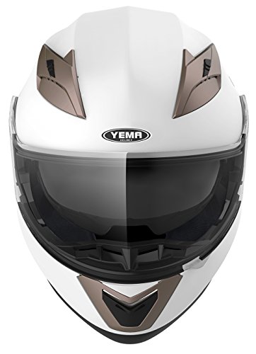 Casco Moto Modular ECE Homologado - YEMA YM-925 Casco de Moto Integral Scooter para Mujer Hombre Adultos con Doble Visera-Blanco-XL Casco Moto Modular ECE Homologado - YEMA YM-925 Casco de Moto Integral Scooter para Mujer Hombre Adultos con Doble Visera-Blanco-XL