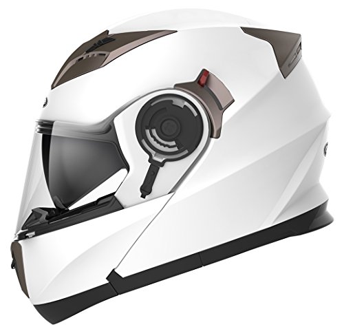 Casco Moto Modular ECE Homologado - YEMA YM-925 Casco de Moto Integral Scooter para Mujer Hombre Adultos con Doble Visera-Blanco-XL Casco Moto Modular ECE Homologado - YEMA YM-925 Casco de Moto Integral Scooter para Mujer Hombre Adultos con Doble Visera-Blanco-XL