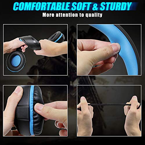 Cascos PS4 con Micrófono Flexible para Xbox One PC Nintendo PS4 Tableta Laptop, Auriculares con Premium Stereo, Orejeras Acolchadas Ligero Cómodo y Diadema Ajustable, Iluminación RGB Cascos PS4 con Micrófono Flexible para Xbox One PC Nintendo PS4 Tableta Laptop, Auriculares con Premium Stereo, Orejeras Acolchadas Ligero Cómodo y Diadema Ajustable, Iluminación RGB