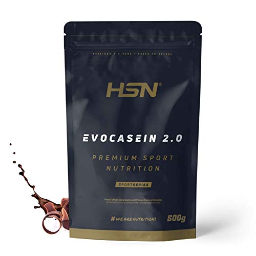 Caseína Micelar de HSN Evocasein 2.0 | Proteína para Antes de Dormir, Liberación Lenta de Aminoácidos durante la Noche | Vegetariana, Sin Gluten, Sabor Chocolate, 500 gr