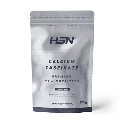 Caseinato de Calcio de HSN | Proteína de Liberación Lenta | Ideal para Antes de Dormir o Entre Comidas | Vegetariano, Sin Grasas, Sin Azúcares, Sin Gluten, Sabor Neutro, 500 gr