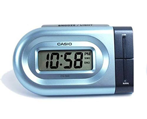 Casio Collection Despertador, Acero Inoxidable, Azul, 10x4x6 cm