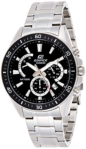 Casio EDIFICE Reloj en caja sólida, 10 BAR, Negro, para Hombre, con Correa de Acero inoxidable, EFR-552D-1AVUEF