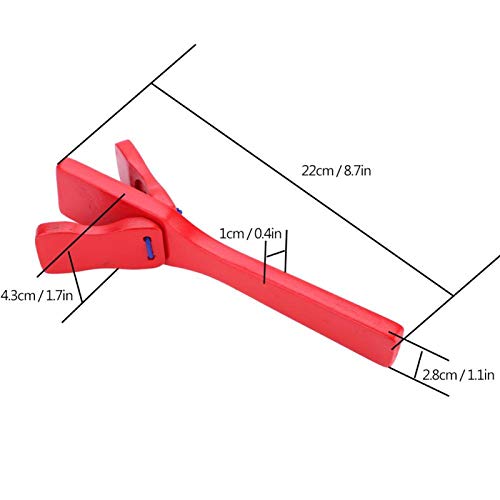Castañuela roja de madera Clappe instrumento de percusión de castañuela de mango largo para niños juguete educativo musical