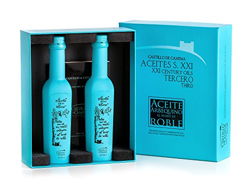 Castillo de Canena - Estuche 2 unidades Arbequino al Humo de Roble y Catálogo Recetas - Aceite de Oliva - 2 x 125 ml - Total: 250 ml Castillo de Canena - Estuche 2 unidades Arbequino al Humo de Roble y Catálogo Recetas - Aceite de Oliva - 2 x 125 ml - Total: 250 ml