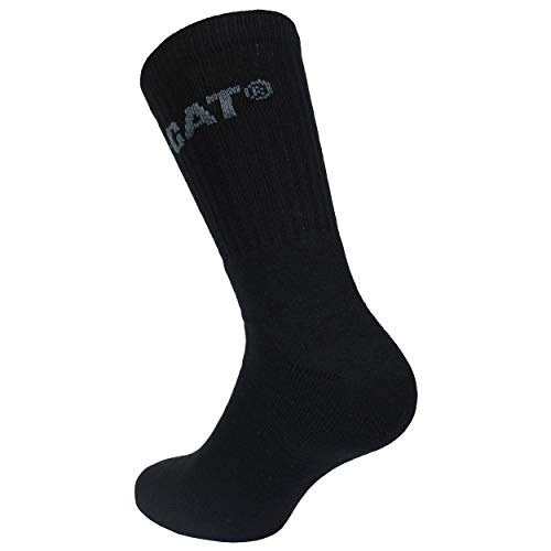 Caterpillar Performance Socks 5 Pares Calcetines Hombre, Algodón, Puntera Talón Reforzados (Negro, 39-42)