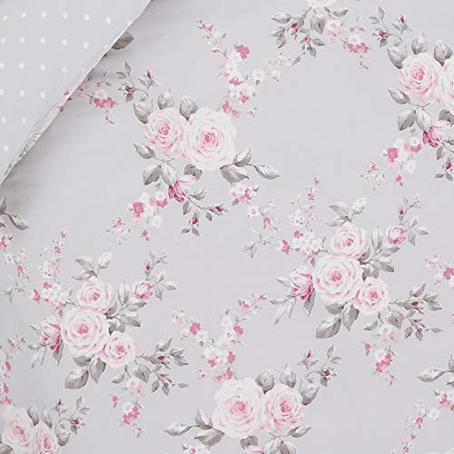 Catherine Lansfield Canterbury Easy Care - Juego de Funda nórdica para Cama Grande, Color Gris Catherine Lansfield Canterbury Easy Care - Juego de Funda nórdica para Cama Grande, Color Gris