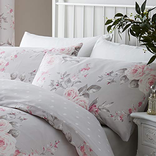Catherine Lansfield Canterbury Easy Care - Juego de Funda nórdica para Cama Grande, Color Gris Catherine Lansfield Canterbury Easy Care - Juego de Funda nórdica para Cama Grande, Color Gris