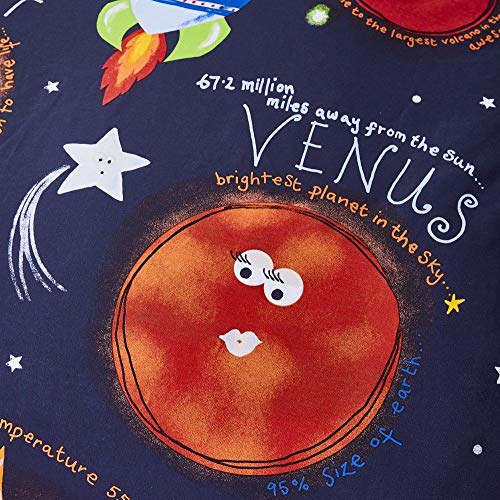 Catherine Lansfield Happy Space Easy Care - Juego de Funda de edredón Individual, Color Azul Marino Catherine Lansfield Happy Space Easy Care - Juego de Funda de edredón Individual, Color Azul Marino