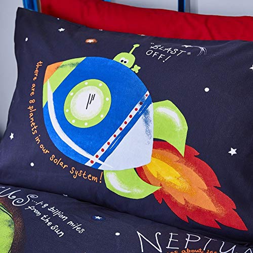 Catherine Lansfield Happy Space Easy Care - Juego de Funda de edredón Individual, Color Azul Marino Catherine Lansfield Happy Space Easy Care - Juego de Funda de edredón Individual, Color Azul Marino
