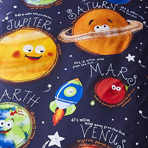 Catherine Lansfield Happy Space Easy Care - Juego de Funda de edredón Individual, Color Azul Marino Catherine Lansfield Happy Space Easy Care - Juego de Funda de edredón Individual, Color Azul Marino