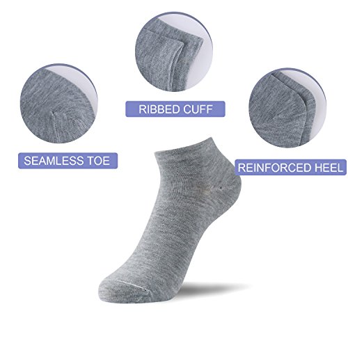 Caudblor 12 Pares No Show calcetines de corte bajo para hombres y mujeres, blanco/gris/negro-Hombre Caudblor 12 Pares No Show calcetines de corte bajo para hombres y mujeres, blanco/gris/negro-Hombre