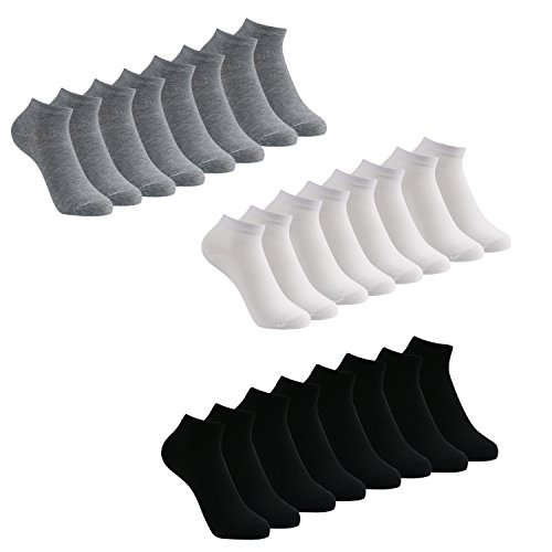 Caudblor 12 Pares No Show calcetines de corte bajo para hombres y mujeres, blanco/gris/negro-Hombre Caudblor 12 Pares No Show calcetines de corte bajo para hombres y mujeres, blanco/gris/negro-Hombre