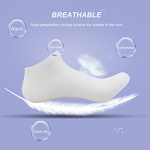 Caudblor 12 Pares No Show calcetines de corte bajo para hombres y mujeres, Blanco/Hombre Caudblor 12 Pares No Show calcetines de corte bajo para hombres y mujeres, Blanco/Hombre