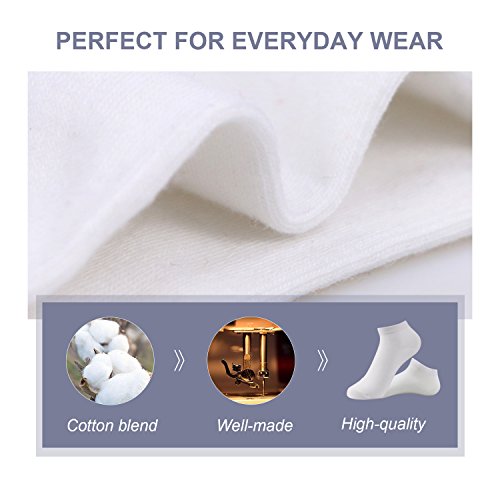 Caudblor 12 Pares No Show calcetines de corte bajo para hombres y mujeres, Blanco/Hombre Caudblor 12 Pares No Show calcetines de corte bajo para hombres y mujeres, Blanco/Hombre