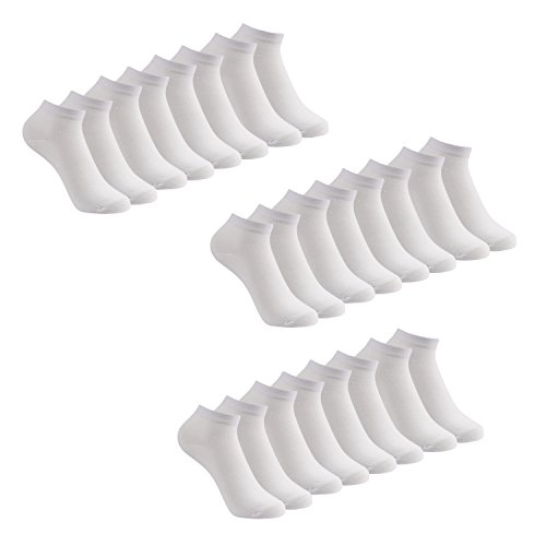 Caudblor 12 Pares No Show calcetines de corte bajo para hombres y mujeres, Blanco/Hombre Caudblor 12 Pares No Show calcetines de corte bajo para hombres y mujeres, Blanco/Hombre