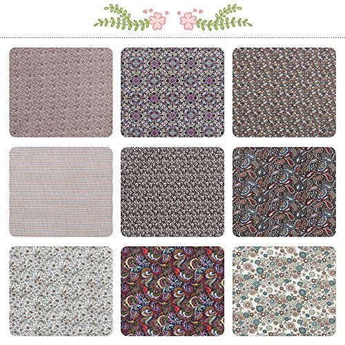 CAVEEN 9 Piezas 50 cm x 50 cm Tela de Algodón con Estampado Floral, con Cinta elástica y Puente de la Nariz,para Costura, Manualidades, Álbumes de Recortes y Manualidades (Marrón, 50 x 50cm) CAVEEN 9 Piezas 50 cm x 50 cm Tela de Algodón con Estampado Floral, con Cinta elástica y Puente de la Nariz,para Costura, Manualidades, Álbumes de Recortes y Manualidades (Marrón, 50 x 50cm)